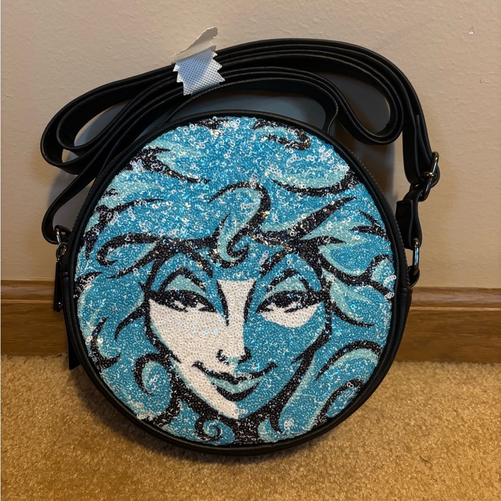 Disney Haunted Mansion Madame Leota Buckle Down Round Crossbody Sequin Purse
